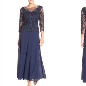 Pizarro Nights embellished mesh gown